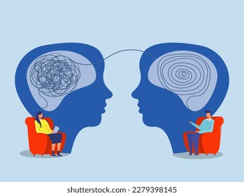 Conception order versus confusion,The opposite mindset chaos in the head and chaos in the head Vector illustration