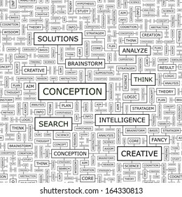 CONCEPTION. Seamless pattern. Word cloud illustration. Vector illustration.