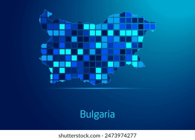 concepts of Bulgaria Network Digital Technology Graphic illustration. Blue Color. Internet Futuristic Concept Map.