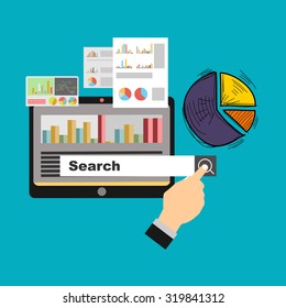 Concepts for business planning and accounting, analysis, audit, project management, marketing, research in flat design style.