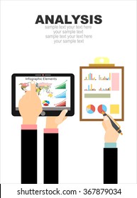 Concepts for business planning and accounting, analysis, audit, project management, marketing, research in flat design style.Concepts for web banner and printed materials.