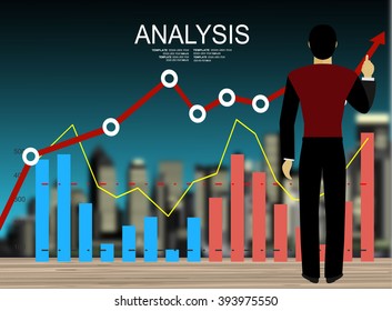 Concepts for business planning and accounting, analysis, audit, project management, marketing, research in flat design style.