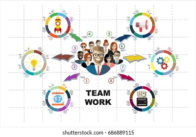  Concepts For Business Planning And Accounting, Analysis, Audit, Team Work, Project Management, Marketing. Modern Design Idea And Concept Illustration Business - Infographic Template