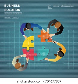 Concepts for business teamwork.solution and innovation analysis and,consulting, project management,financial report and strategy team . vector illustration.