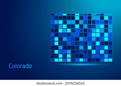 concepts of Colorado Network Digital Technology Graphic illustration. Blue Color. Internet Futuristic Concept Map.