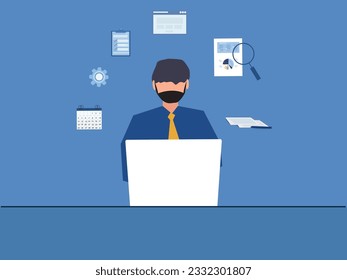 Konzepte der Beratung, des Projektmanagements, des Zeitmanagements, der Marktforschung, der strategischen Planung, alles rund um die Icons von Geschäftsleuten.