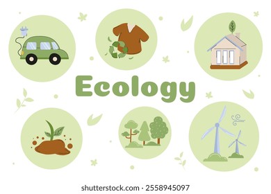 Concepts of ecology illustrating sustainable practices for a greener future