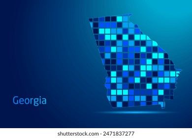 concepts of Georgia Network Digital Technology Graphic illustration. Blue Color. Internet Futuristic Concept Map.