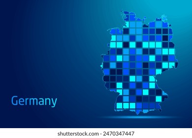 concepts of Germany Network Digital Technology Graphic illustration. Blue Color. Internet Futuristic Concept Map.