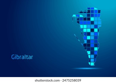 concepts of Gibraltar Network Digital Technology Graphic illustration. Blue Color. Internet Futuristic Concept Map.