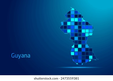 concepts of Guyana Network Digital Technology Graphic illustration. Blue Color. Internet Futuristic Concept Map.