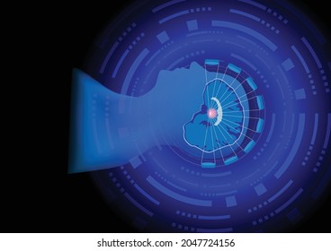 Concepts of high intensity focus ultrasound for the treatment of neurological disease, tremor, parkinson disease, epilepsy. Futuristic background.