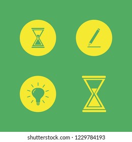 concepts icon. concepts vector icons set pencil, bulb and hourglass