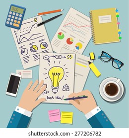 Concepts of idea for business. Flat design illustration 