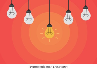 Concepts of idea and innovation with light bulb