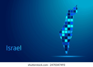 concepts of Israel Network Digital Technology Graphic illustration. Blue Color. Internet Futuristic Concept Map.