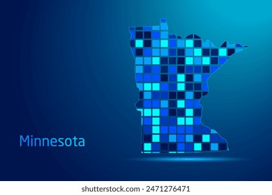 concepts of Minnesota Network Digital Technology Graphic illustration. Blue Color. Internet Futuristic Concept Map.
