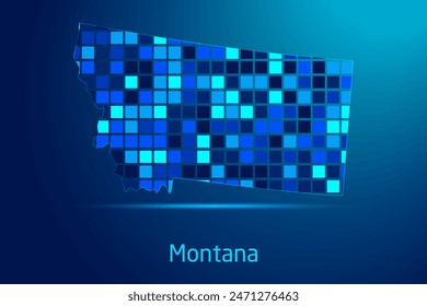 concepts of Montana Network Digital Technology Graphic illustration. Blue Color. Internet Futuristic Concept Map.