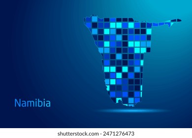 concepts of Namibia Network Digital Technology Graphic illustration. Blue Color. Internet Futuristic Concept Map.