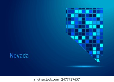 concepts of Nevada Network Digital Technology Graphic illustration. Blue Color. Internet Futuristic Concept Map.