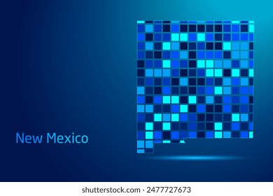 concepts of New Mexico Network Digital Technology Graphic illustration. Blue Color. Internet Futuristic Concept Map.