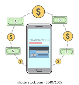 Concepts of online payment methods. Internet banking, purchasing and transaction. Vector illustration.