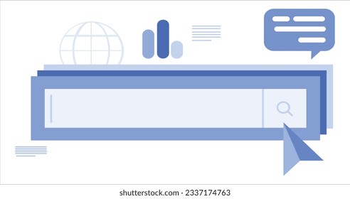 concepts for search engine optimization and web analytics elements. Mobile app. Internet search bar. An isolated search engine. Information search system. Vector illustration. 2128