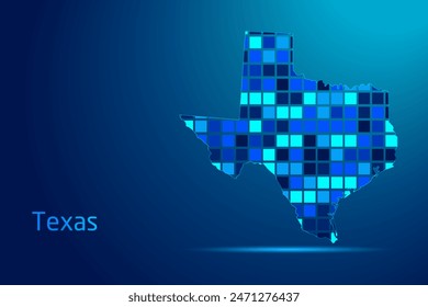 concepts of Texas Network Digital Technology Graphic illustration. Blue Color. Internet Futuristic Concept Map.