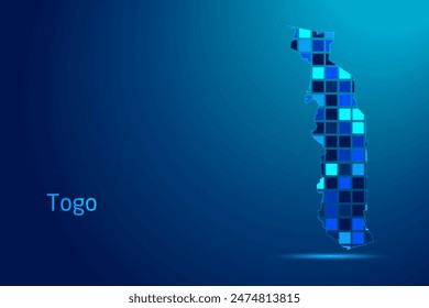 concepts of Togo Network Digital Technology Graphic illustration. Blue Color. Internet Futuristic Concept Map.