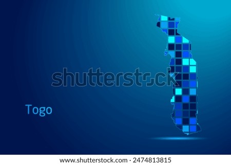 concepts of Togo Network Digital Technology Graphic illustration. Blue Color. Internet Futuristic Concept Map.