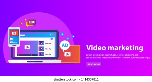 Concepts for video marketing, advertising, social media, web and mobile apps and services, e-commerce, SEO. Concepts for website banners and printed materials