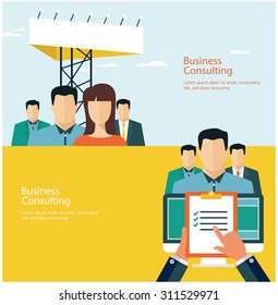 Concepts for web banners and promotions. Flat design business concepts 
