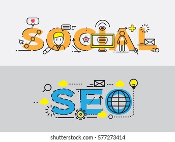 concepts of words design. vector illustration concept for social and seo 