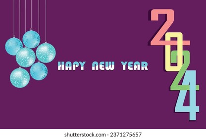 Conceptual 2024 happy new year invitation or promotion template with ice globe ball, vector art illustration