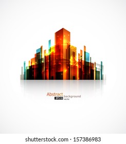 Conceptual Abstract City Image. EPS10 Vector Background.