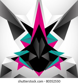 abstracción conceptual con composición futurista. Ilustración vectorial.