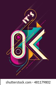 Conceptual abstraction with typography. Vector illustration.