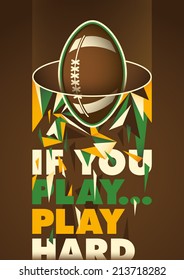 Conceptual american football poster. Vector illustration.