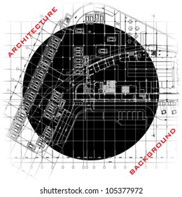 Conceptual architectural background. Part of architectural project, architectural plan, technical project, drawing technical letters, architect at work, planning on paper, construction plan