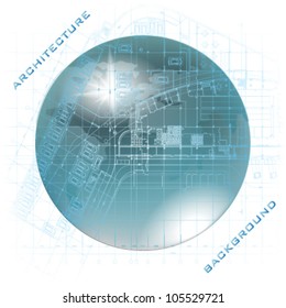 Conceptual architectural background. Part of architectural project, architectural plan, technical project, drawing technical letters, architect at work, planning on paper, construction plan