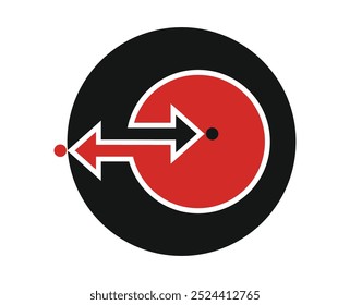 A conceptual arrow symbolizing movement in both directions, indicating a continuous flow of going and returning, representing two-way navigation and reciprocal motion.