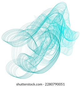 Konzeptionelle Kunst abstrakte Vektorgrafik türkisfarbene Form auf weißem Hintergrund.