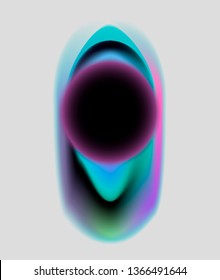 Conceptual artistic vector illustration of black hole, colorful time and space distortion.