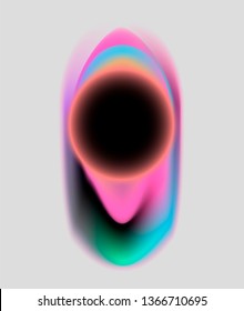 Conceptual artistic vector illustration of black hole, colorful time and space distortion.