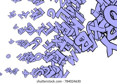 Conceptual background alphabets letters for design catalog or texture. Cartoon style vector.