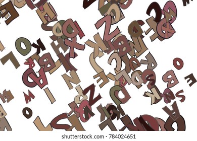 Conceptual background alphabets letters for design catalog or texture. Cartoon style vector.