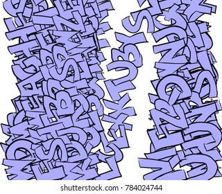Conceptual background alphabets letters for design catalog or texture. Cartoon style vector.