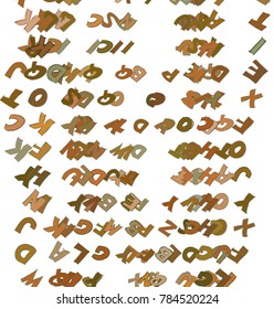 Conceptual background alphabets letters for design catalog or texture. Cartoon style vector.