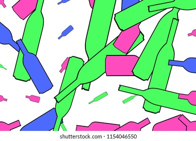 Conceptual background bottle for design catalog or texture. Vector artwork.