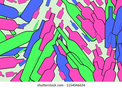Conceptual background bottle for design catalog or texture. Vector artwork.